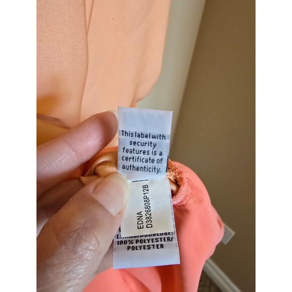 Diane Von Furstenberg mid length dress in peach / orange short sleeve size 4 - Picture 8 of 11